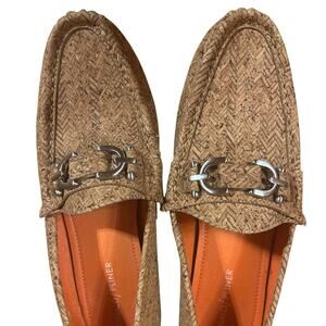 Donald J Pliner Suzy Brown Cork Chevron Loafers Flats Women’s Size 7.5 NEW